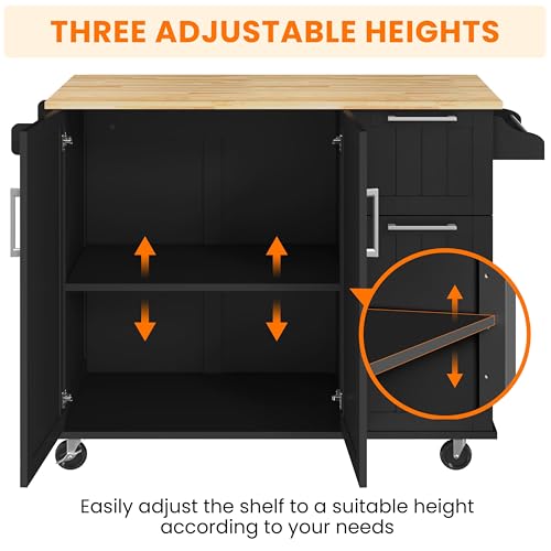 Yaheetech Kitchen Island Cart with Drop-Leaf Countertop