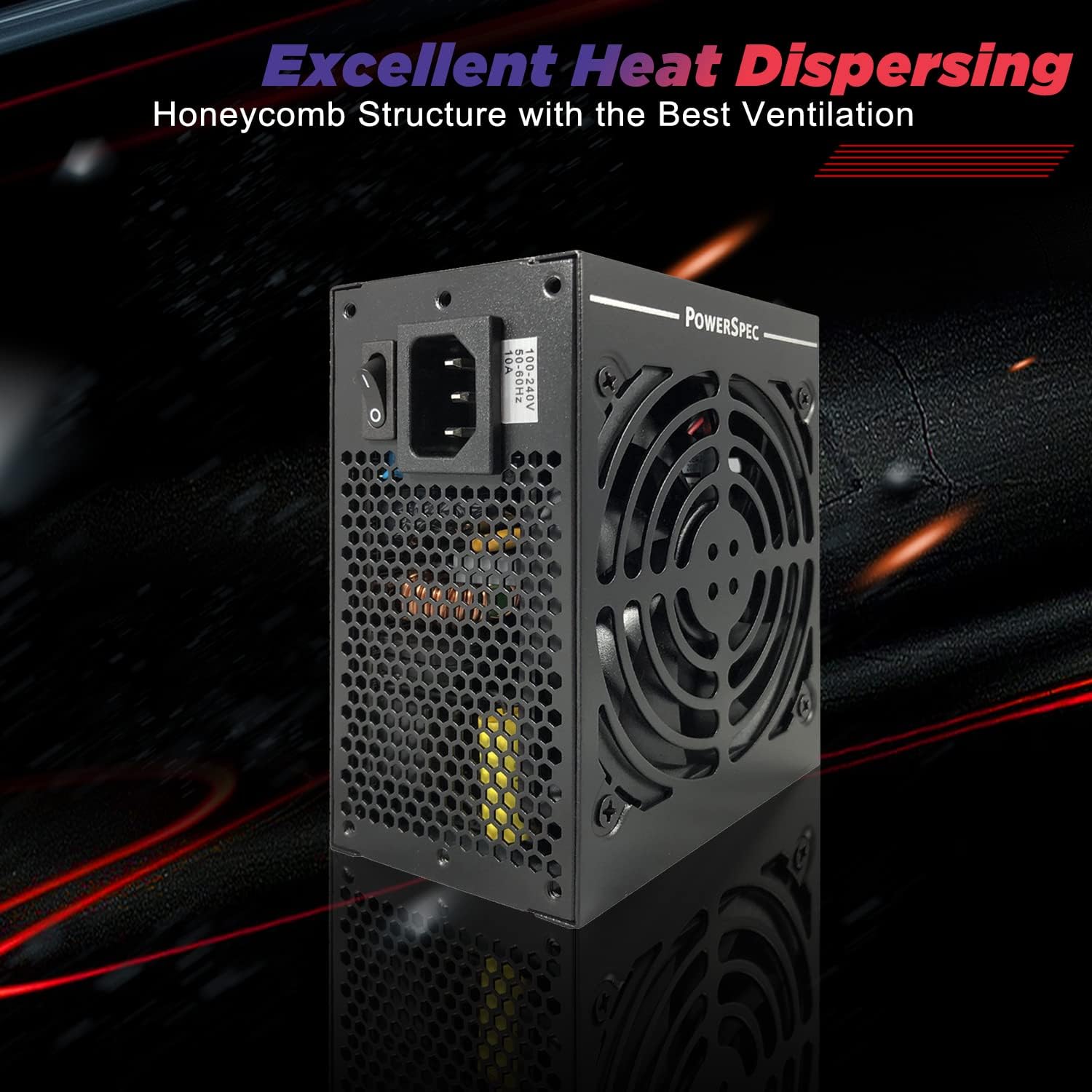 PowerSpec 650W Power Supply 80 Plus Bronze Certified Fixed Cable Non-Modular ATX PSU Active PFC SLI Crossfire Ready Gaming PC Computer Switching