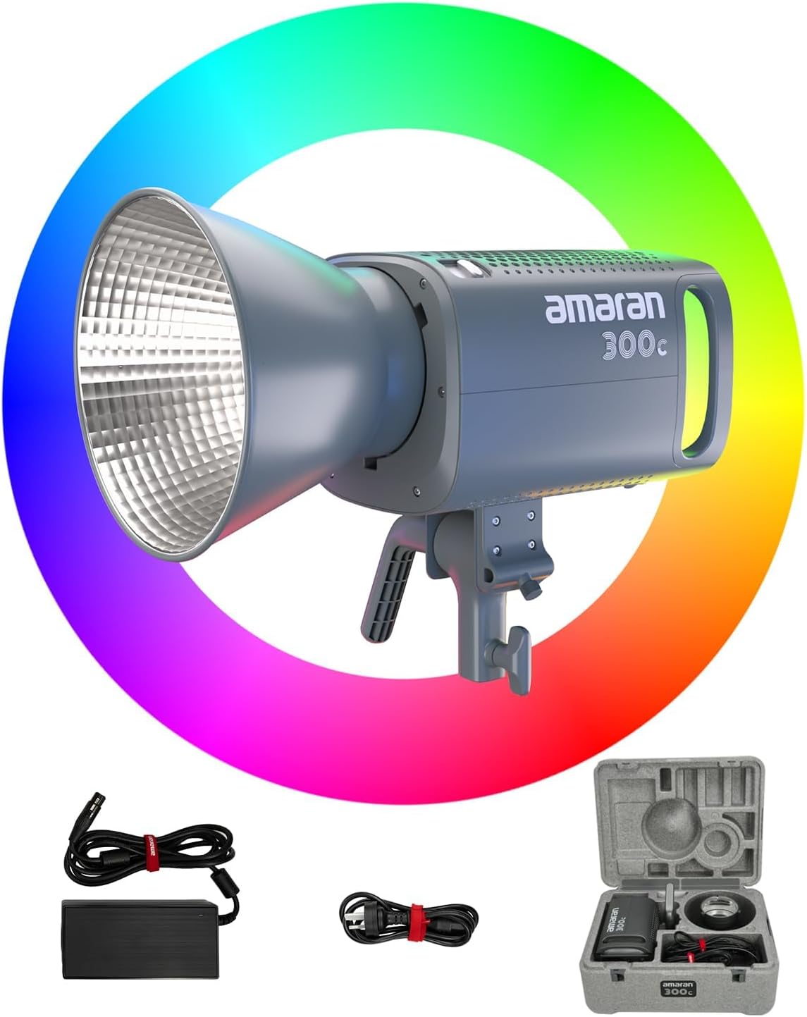 Amaran 300c RGB Studio Light, Bowen Mount LED Video Light with Hyper Reflector Support APP Control