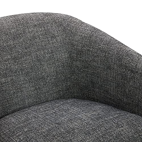 CHITA Swivel Accent Chair, FSC Certified Upholstered Fabric Barrel Chair for Living Room, Fully Assembled, Flax Beige