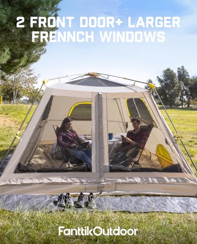 FanttikOutdoor Zeta C8 Air/C10 Air Camping Tent, Lightweight 10 Person Instant Cabin Tent Setup in 60s, 20% Lighter
