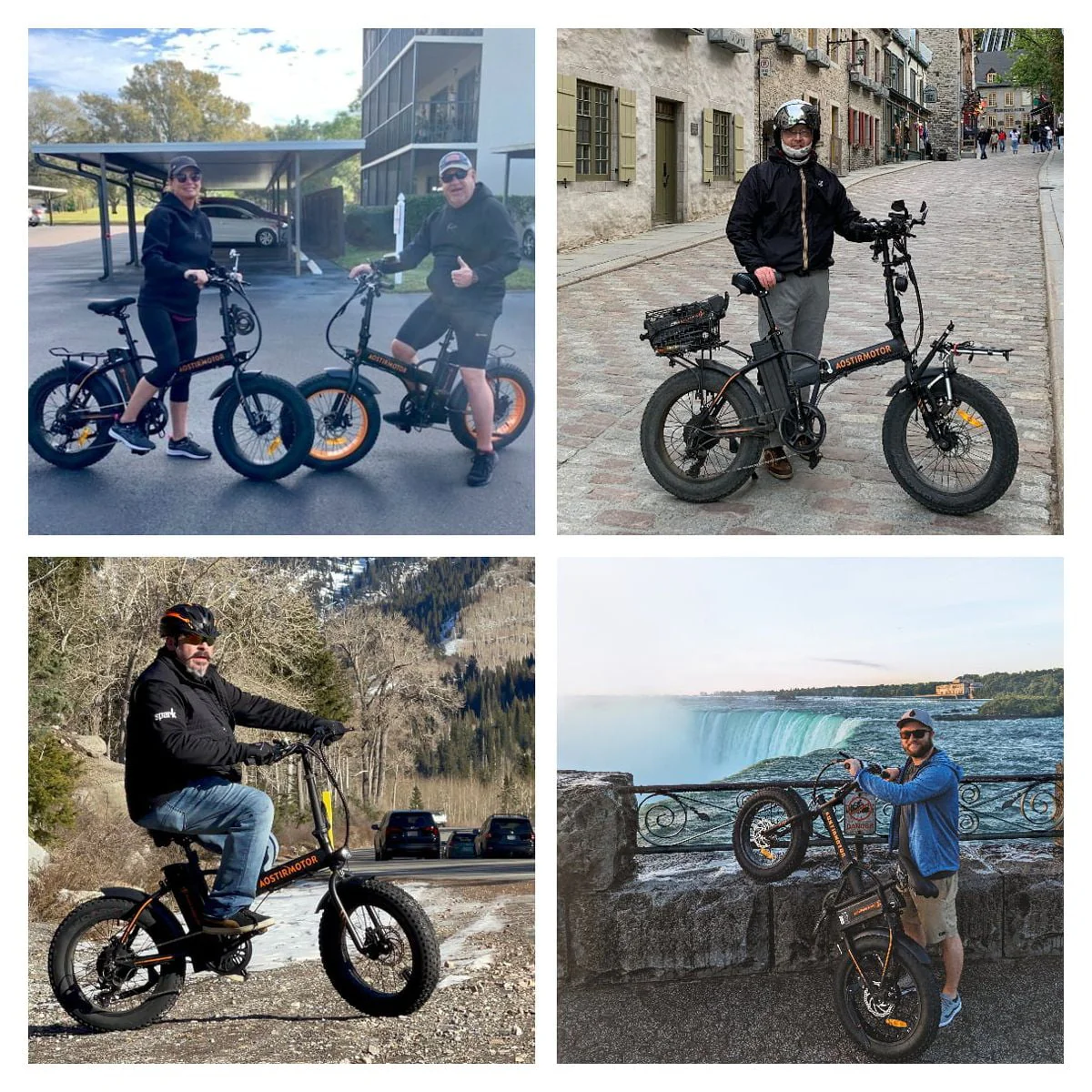 Aostirmotor Folding Electric Bike 20 inch Fat Tire , with 500W Motor, 36V 13AH Removable Lithium Battery,Ebikes for Adults（Black）