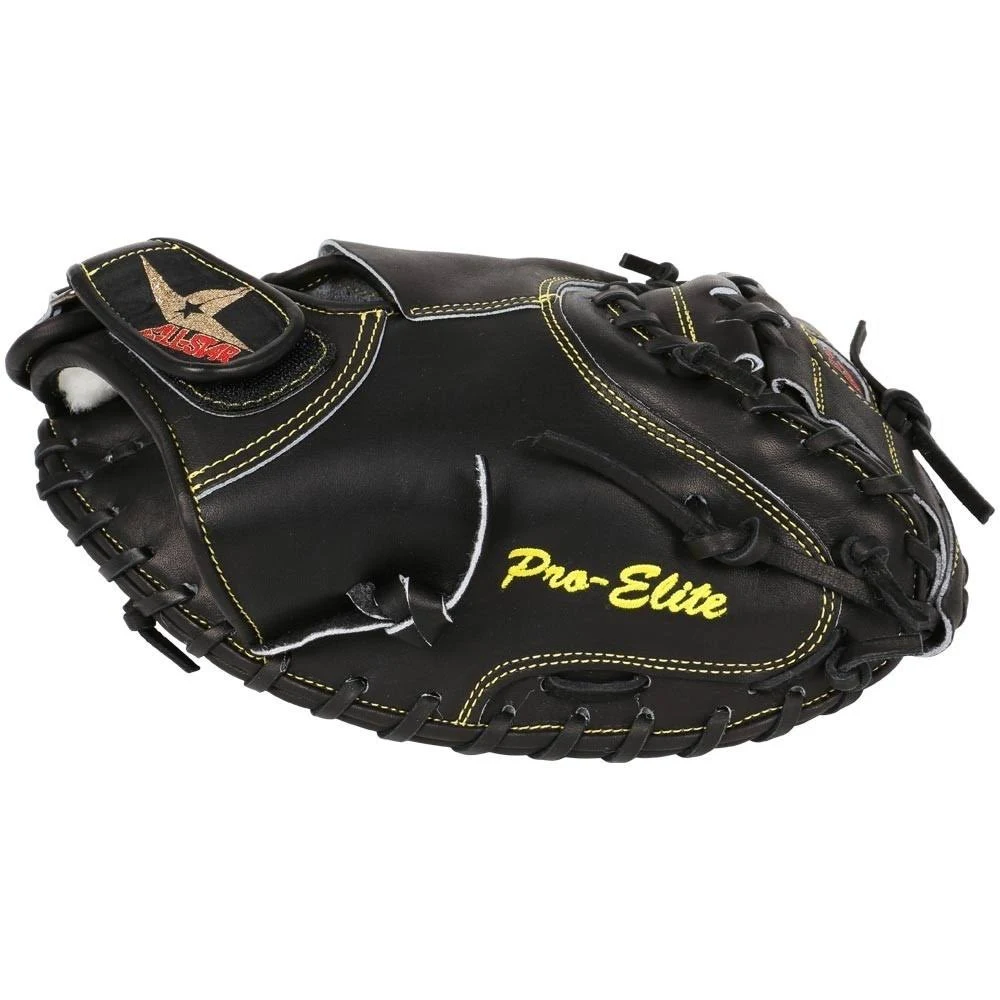 All-Star Pro Elite 33.5x22 Catcher&s Mitt, Black -CM3000SBK