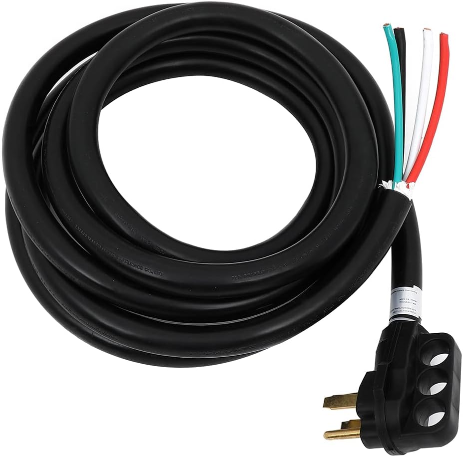 SCITOO 50 AMP Generator Power Extension Cord 15 Foot, Heavy Duty 6/3 + 8/1 AWG NEMA 14-50P to Bare Wire