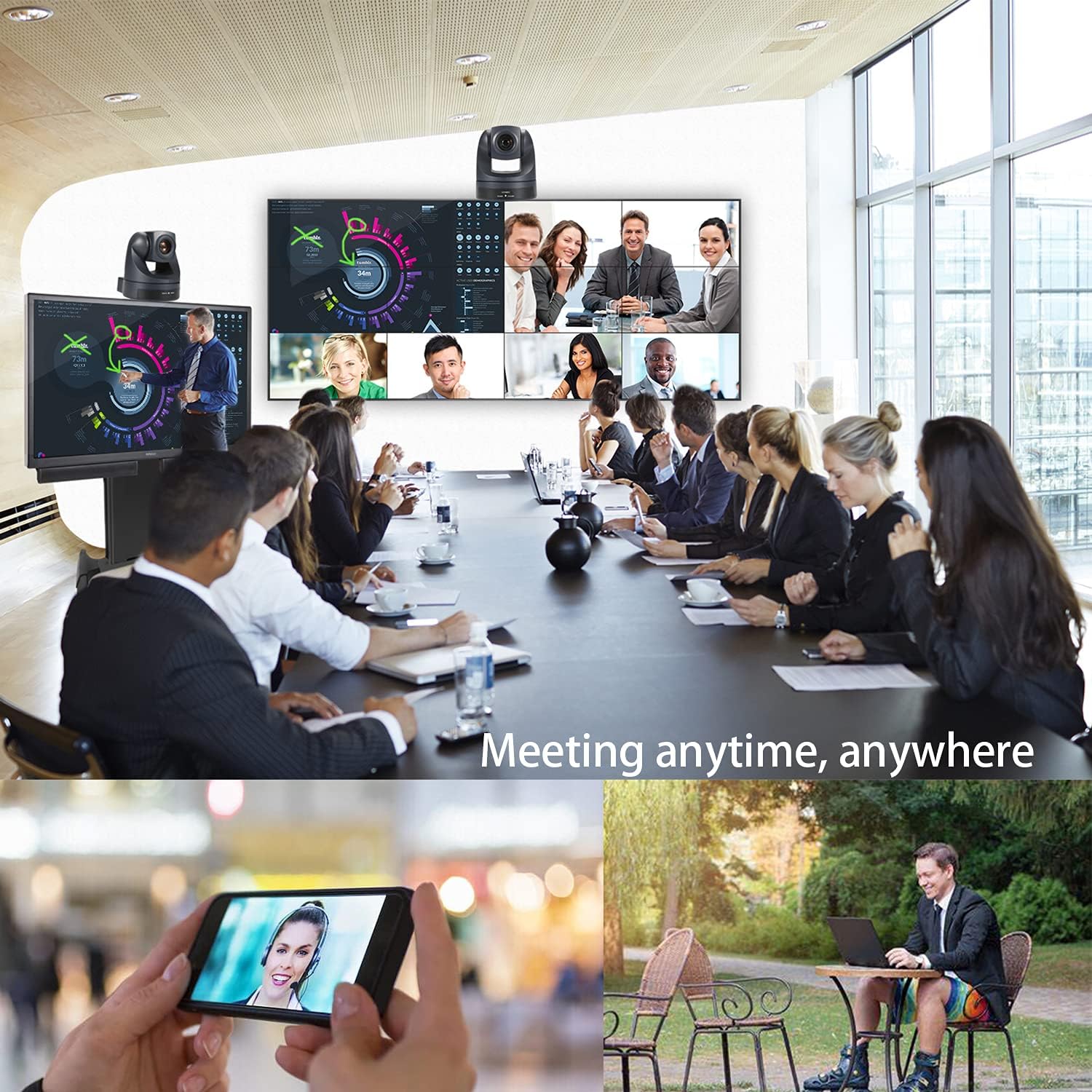 10X Optical Zoom 1080P PTZ Camera USB2.0 Video Conference Camera