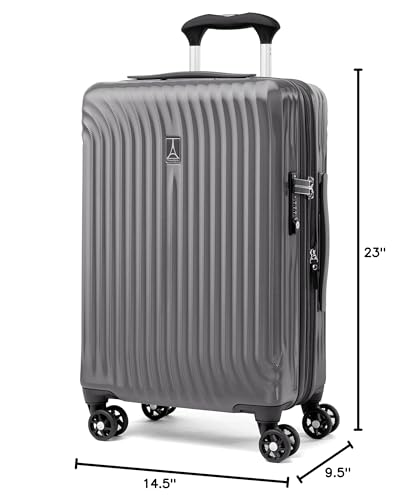 Travelpro Maxlite Air Hardside Expandable Carry on Luggage, 8 Spinner Wheels, Lightweight Hard Shell Polycarbonate Suitcase, Shadow Grey