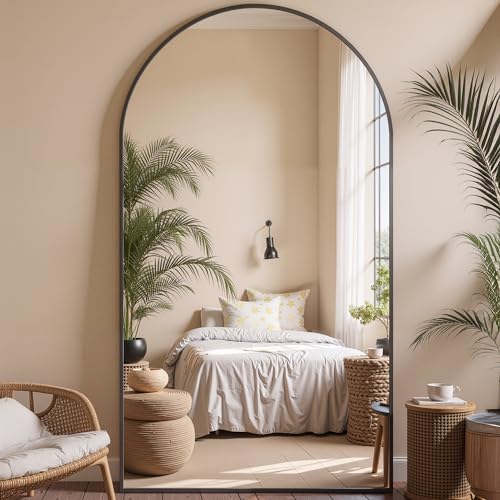 Floor Mirror, 78"x38" Oversized Full Length Mirror with Stand,Arched Full Body Mirror Standing Hanging Leaning Against Wall