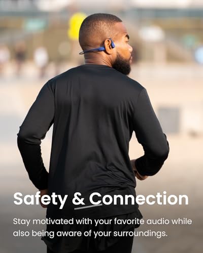 SHOKZ OpenRun - Open-Ear Bluetooth Bone Conduction Sport Headphones, Sweat Resistant Wireless Earphones for Workouts and Running, Built-in Mic