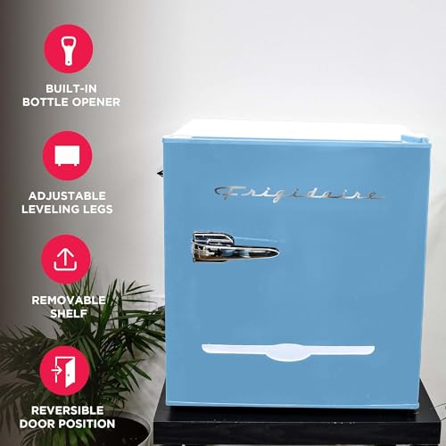 Frigidaire EFR176 Retro Compact Fridge with Chiller Mini Refrigerator with Built-in Bottle Opener for Office, Bedroom, Dorm Room or Cabin
