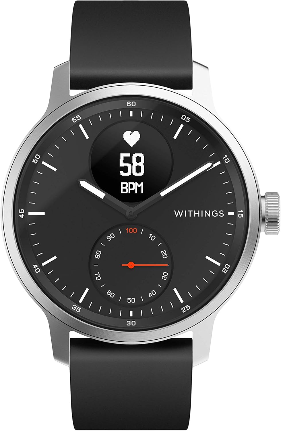 Withings ScanWatch - Hybrid Smartwatch with ECG, Heart Rate Sensor and Oximeter (Black, 42mm)