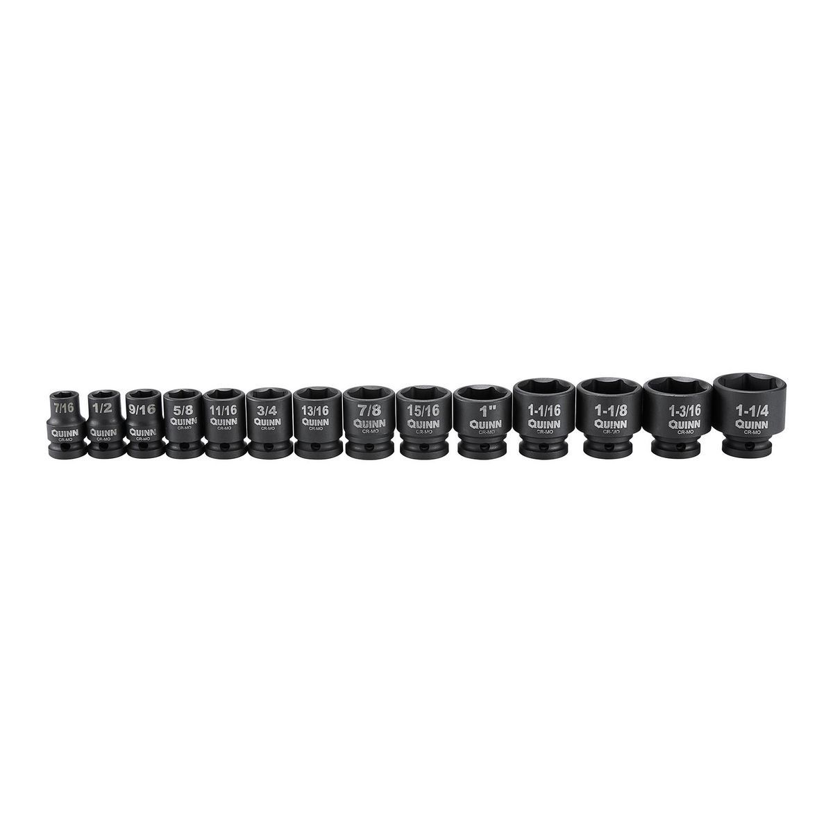 QUINN 1/2 in. Drive SAE and Metric Master Impact Socket Set, 61-Piece