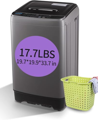 Krib Bling Full-Automatic Washing Machine with Drain Pump, 17.7 lbs Compact Washer, 10 Wash Program & 8 Water Level, Ideal for Apartment, Dorm, RV
