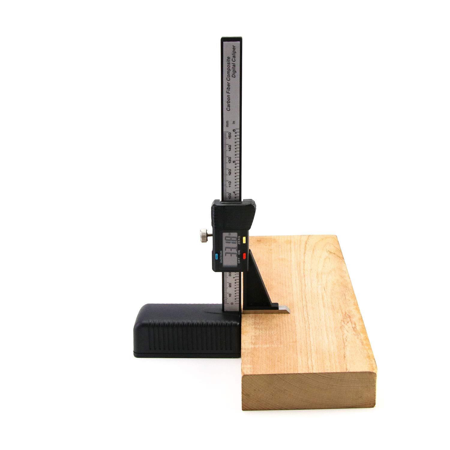 QWORK Height Gauge, 0-150mm Digital Display Height Aperture Caliper Gauge Measuring Tools with Magnetic Self Standing Feet Base
