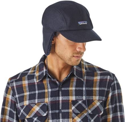 Patagonia Recycled Wool Ear Flap Cap - Classic Navy