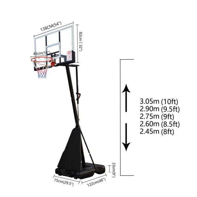Vebreda 54 in. Portable Basketball Hoop System - Sports Supplies Online Store