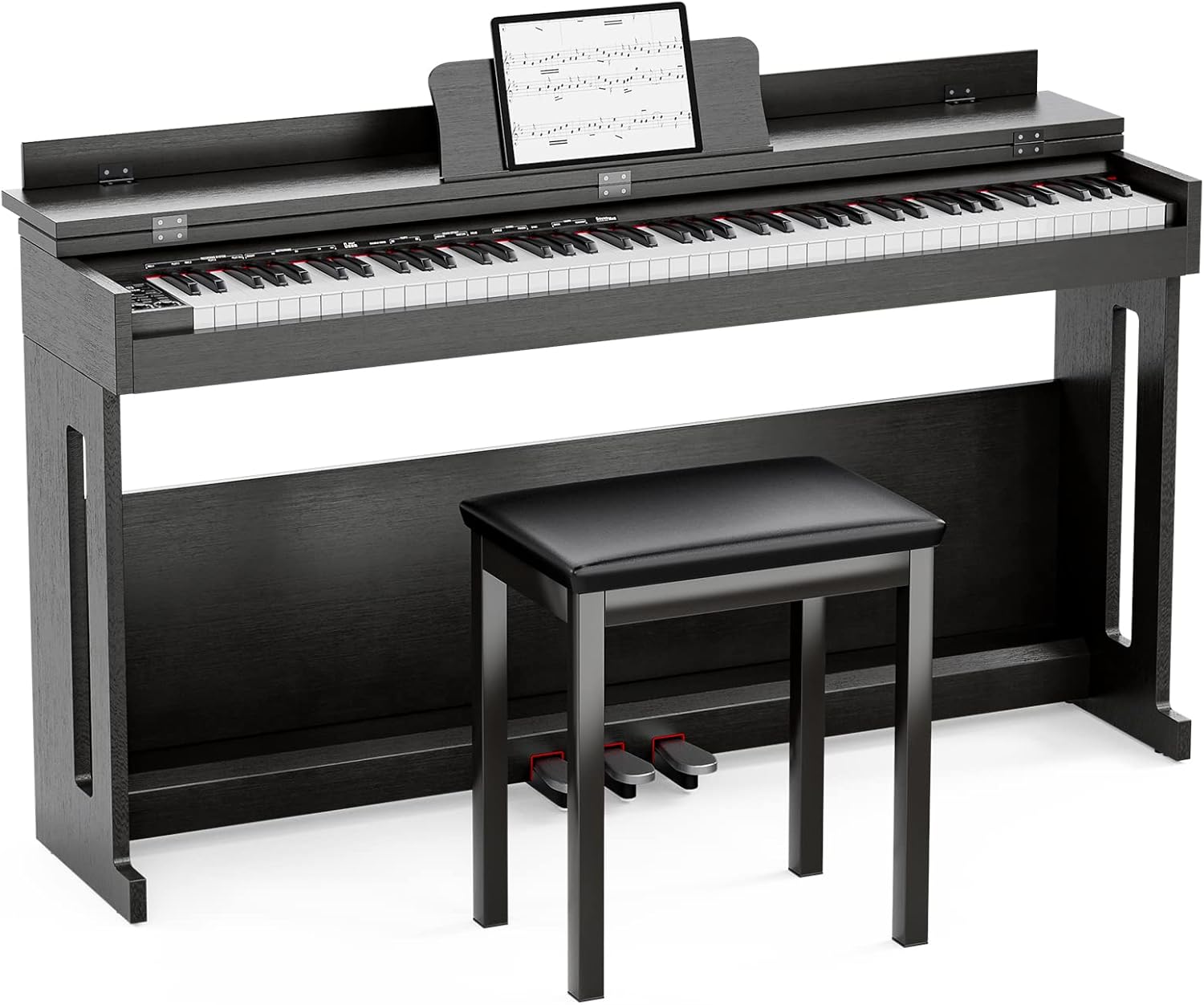 UMOMO 88 Key Weighted Keyboard Piano with Piano Bench