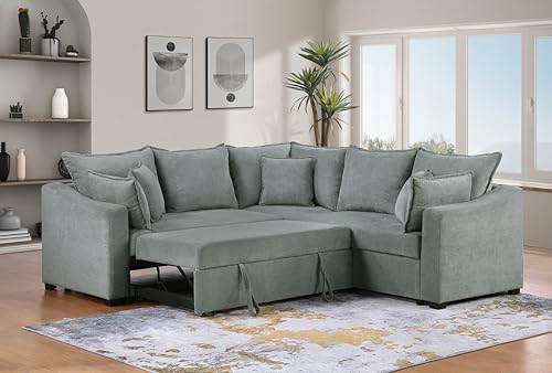 Oversized U-Shaped Sectional Sofa Couch Plush Corduroy Upholstered Modular Deep Seat Sofa&Couch Sectional W/Right Facing Chaise Lounge and 7 Toss