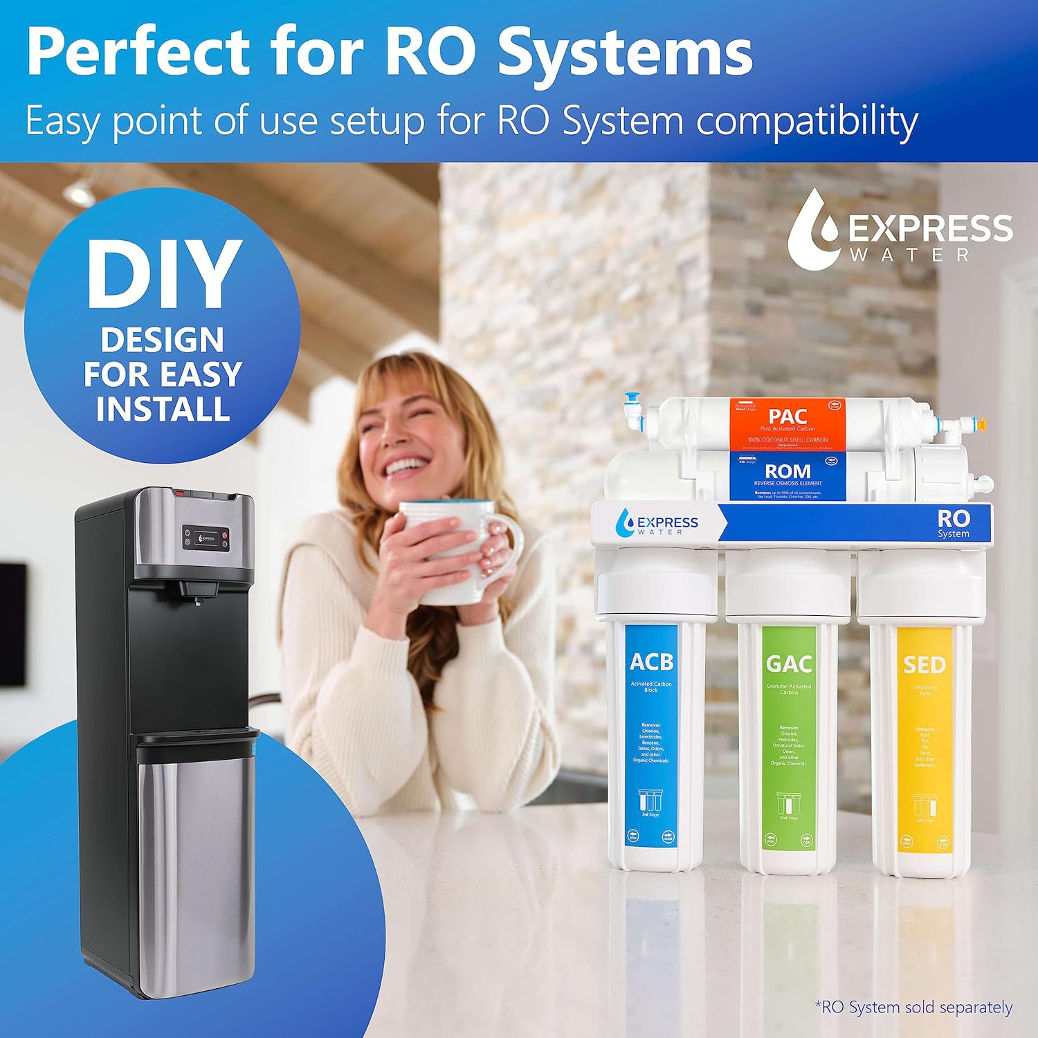 Express Water Water Dispenser for 5 Gallon Bottle Bottom Loading or Direct Point of Use - 3 or 5 Gallon Water Dispenser Hot, Cold, Room Temp