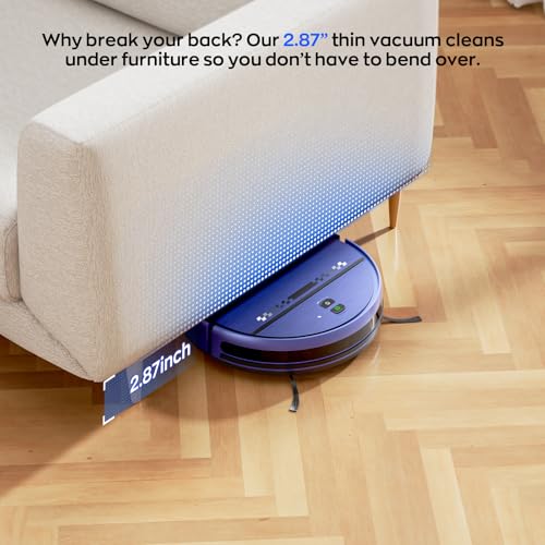Robot Vacuum and Mop Combo, 2-in-1 Mopping Robot Vacuum Cleaner with 2300Pa Suction, 2.87'' Slim Design, Wi-Fi/App/Voice Control