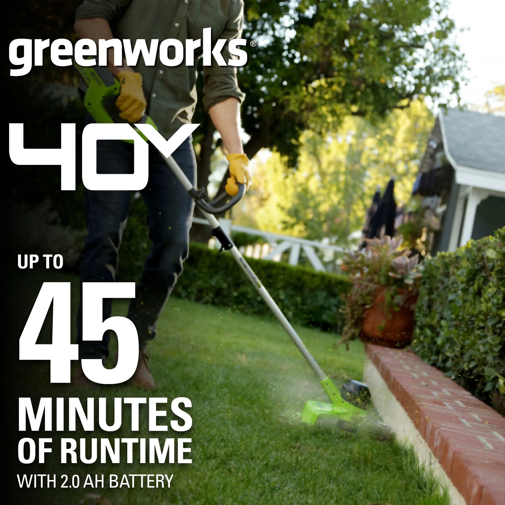 Greenworks 40V 12 String Trimmer with 2.0 Ah Battery & Charger 2101602