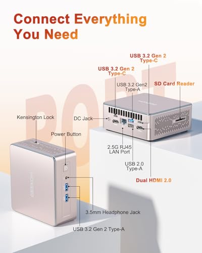 GEEKOM A5 Mini PC, AMD Ryzen 7 5825U, 16GB RAM&512GB M.2 NVMe SSD, Windows 11 Pro Desktop Computer, Vega 8 Graphics, 8K UHD, Dual HDMI | Wi-Fi 6
