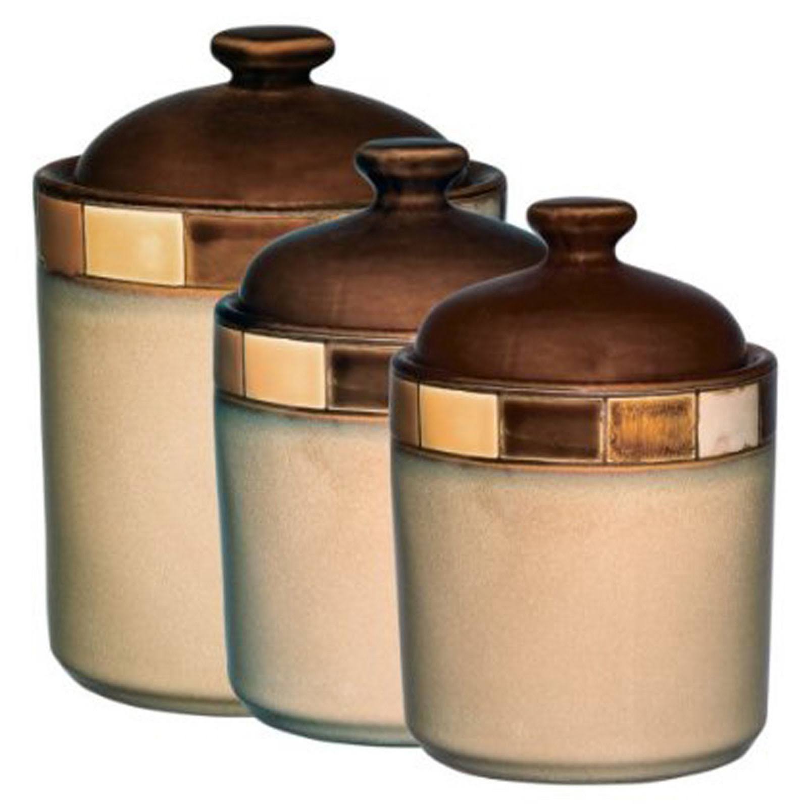 3-Piece Canister Set Casa Estebana Stoneware Kitchen