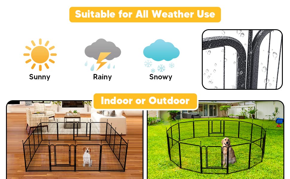 TMEE Dog Playpen, 40" Height 16 Panels Outdoor Dog Fence Pet Play Pen, Puppy Pens for Large/Medium/Small Dogs, Ideal for RV, Camping, Yard, Indoor