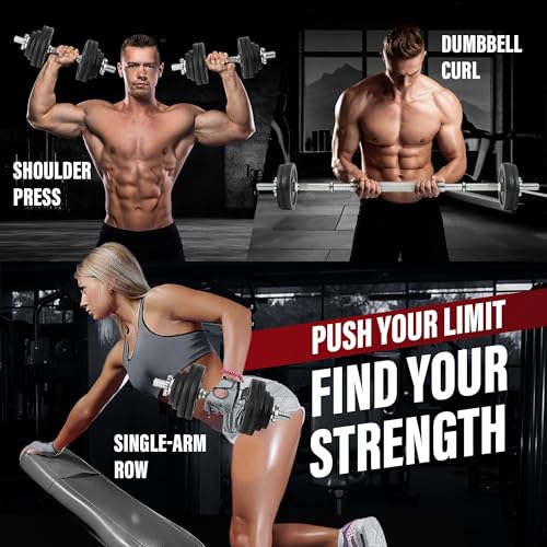 Yes4All Old School Adjustable Dumbbell Set with Weight Plates, Star Lock Collars/Connector, 40lbs to 200lbs Adjustable Weight Plates Set
