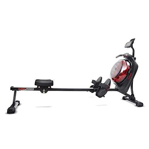 Sunny Health & Fitness Elite Water Rowing Machine with High Dynamic Resistance Vertical Tank