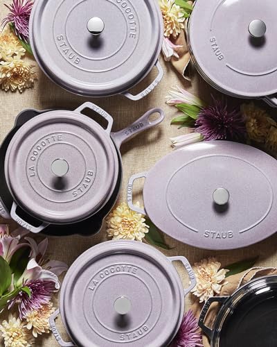 STAUB Cast Iron Dutch Oven 5.5-qt Round Cocotte, Made in France, Serves 5-6, Black Matte