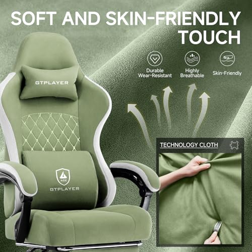 GTPLAYER Office Chair, Gaming Computer Desk Fabric Chair with Footrest