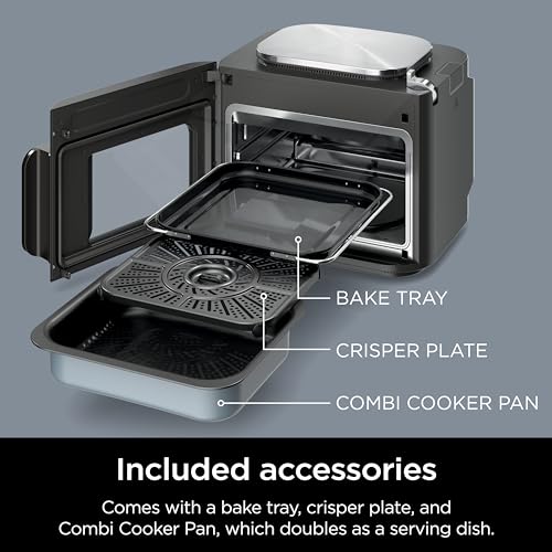 Ninja SFP701 Combi All-in-One Multicooker, Oven, and Air Fryer, 14-in-1 Functions,15-Minute Complete Meals, Includes 3 Accessories, Auto Cook Menu