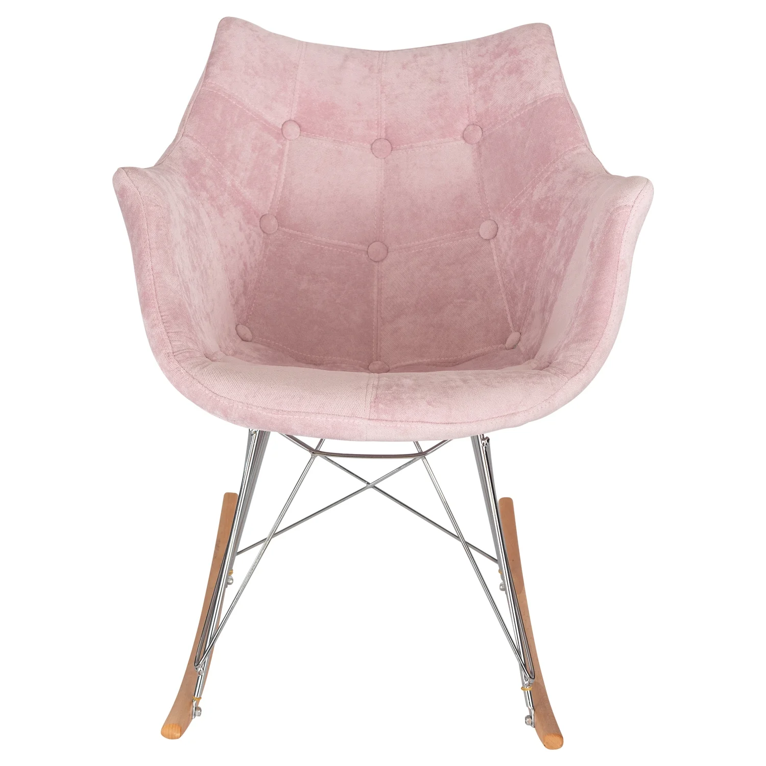 Maykoosh Vintage Variety Willow Velvet Eiffel Base Rocking Chair