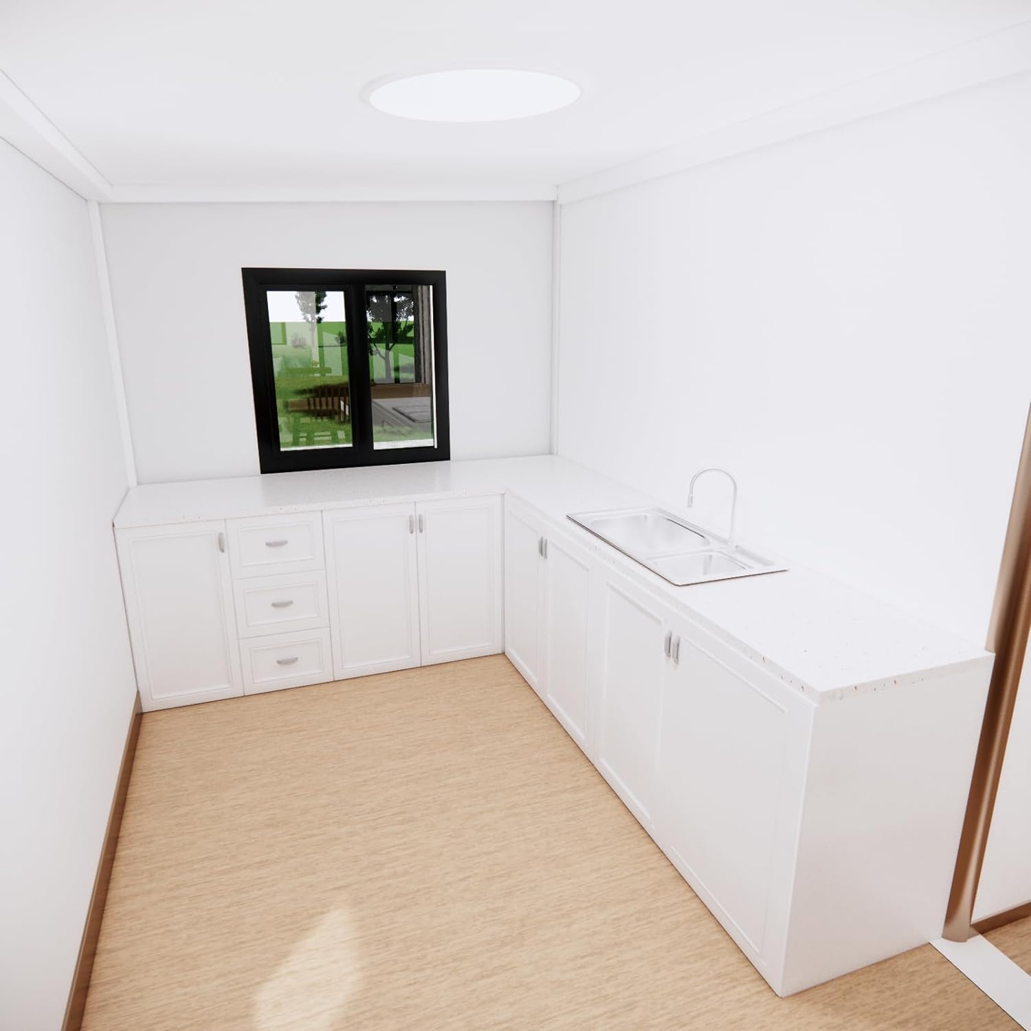 40FT Tiny House to Live in,Portable Prefab House with 3 Bedroom,1 Full Equiped Bathroom and Kitchen,Prefabricated Container House for Adults Living