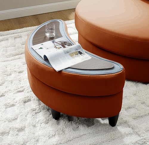 51.5-Inch Oversized Swivel Accent Barrel Chair with Storage Ottoman ,Button Decor and 4 Pillows
