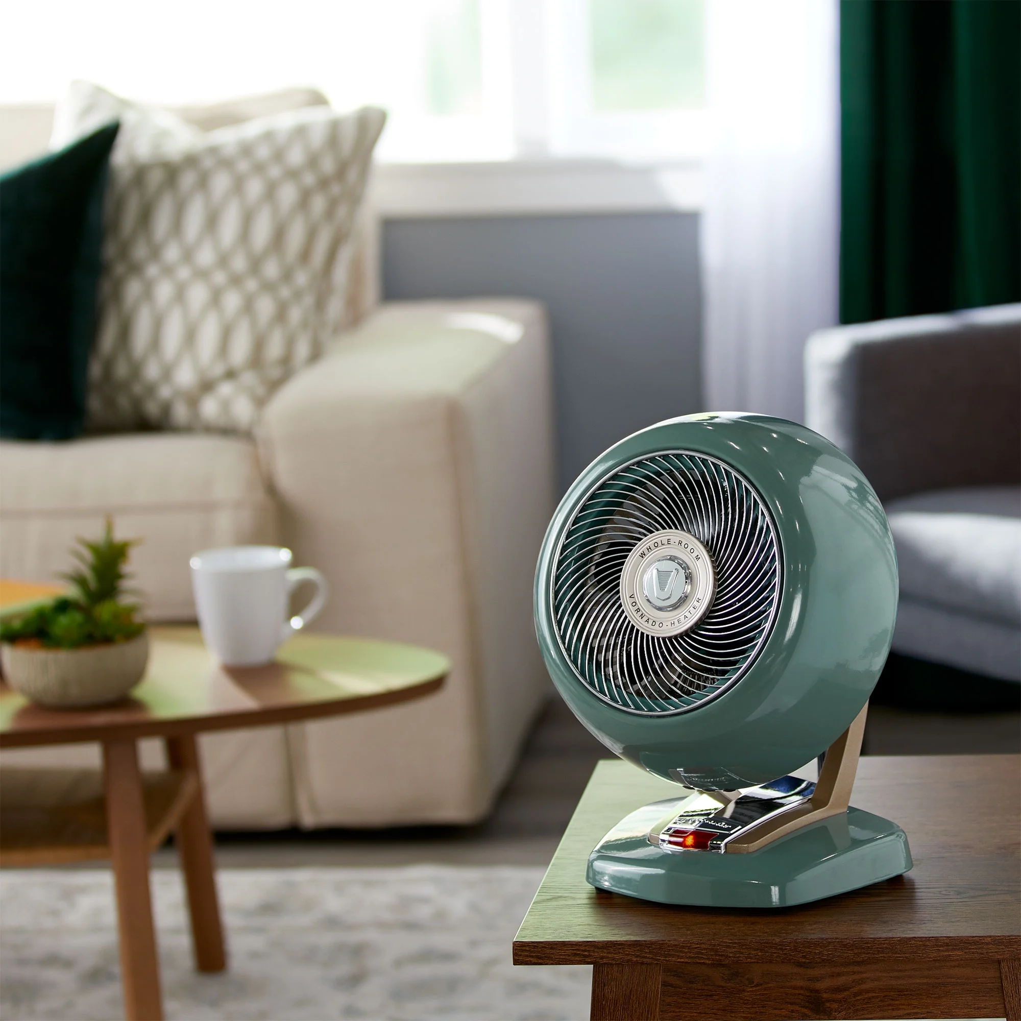 Vornado VHeat Whole Room Vintage Home Portable Electric Space Heater, Green