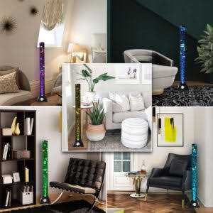 Brewish 4FT Sensory LED Water Bubble Fish Tube Floor Lamp with 20 Color Changing Light Effects– Fake Aquarium Tank Night Light and Gift for Kids