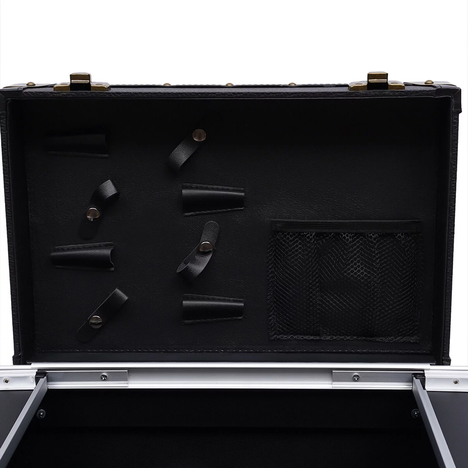 Miumaeov Portable Rolling Makeup Train Case Hairdressing Clipper Trimmer Display Suitcase Travel Organizer Beauty Salon Cosmetic Luggage Box