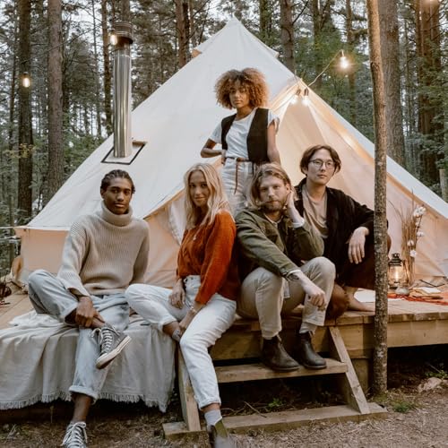 Canvas Tent Bell Tent Yurt Tents 4 Seasons for Camping 100% Cotton Glamping Tents with Stove Jack, Family Camping Outdoor Hunting Party