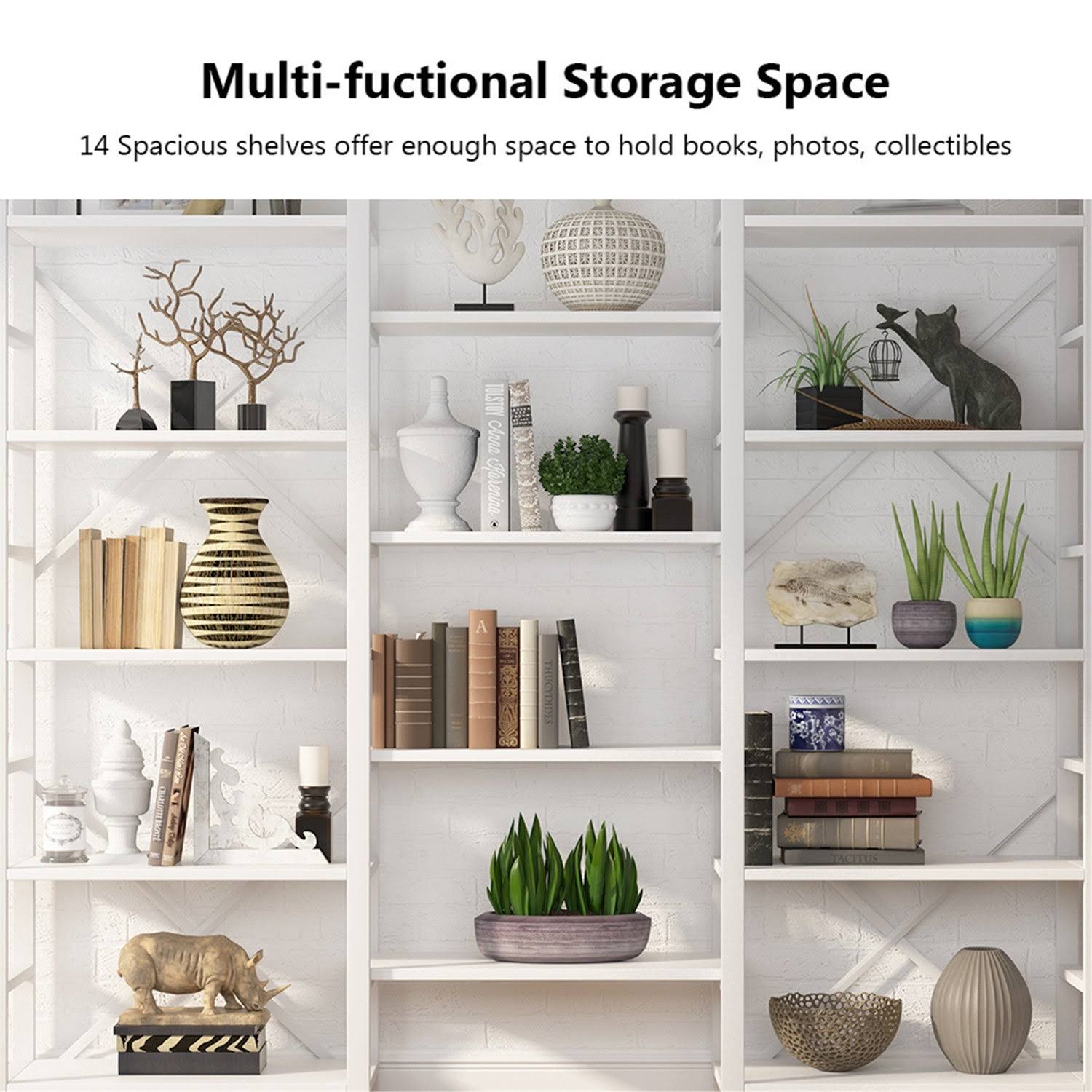 5-Shelf Bookcase, Open Bookshelf Vintage Industrial Style Shelves - Gold