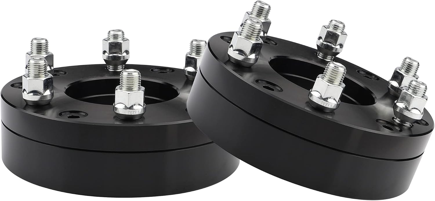 Ryin 5x5 to 6x5.5 Wheel adapters, 2 inch 5x127mm to 6x139.7mm Wheel adapters 78.1mm Hub bore with 14x1.5 Thread Pitch (Black)