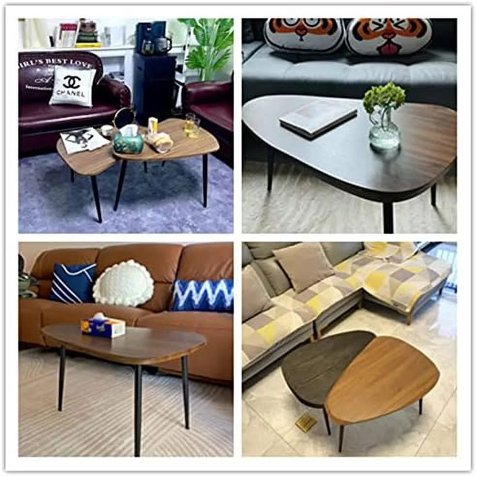 2 Sets of Scandinavian Light Luxury Living Room Irregular Coffee Table Wood Creative Sofa Side Bedside Table Modern Minimalist Balcony Coffee Table