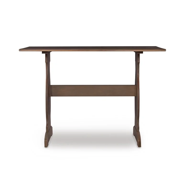 Linon Natasha Wood Corner Nook Dining Set in Brown