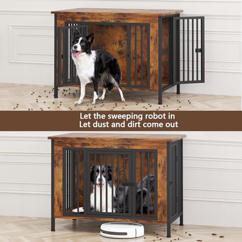 EasyCom 39.96" XL Wooden Large Dog Crate Furniture for Medium and Large Breed