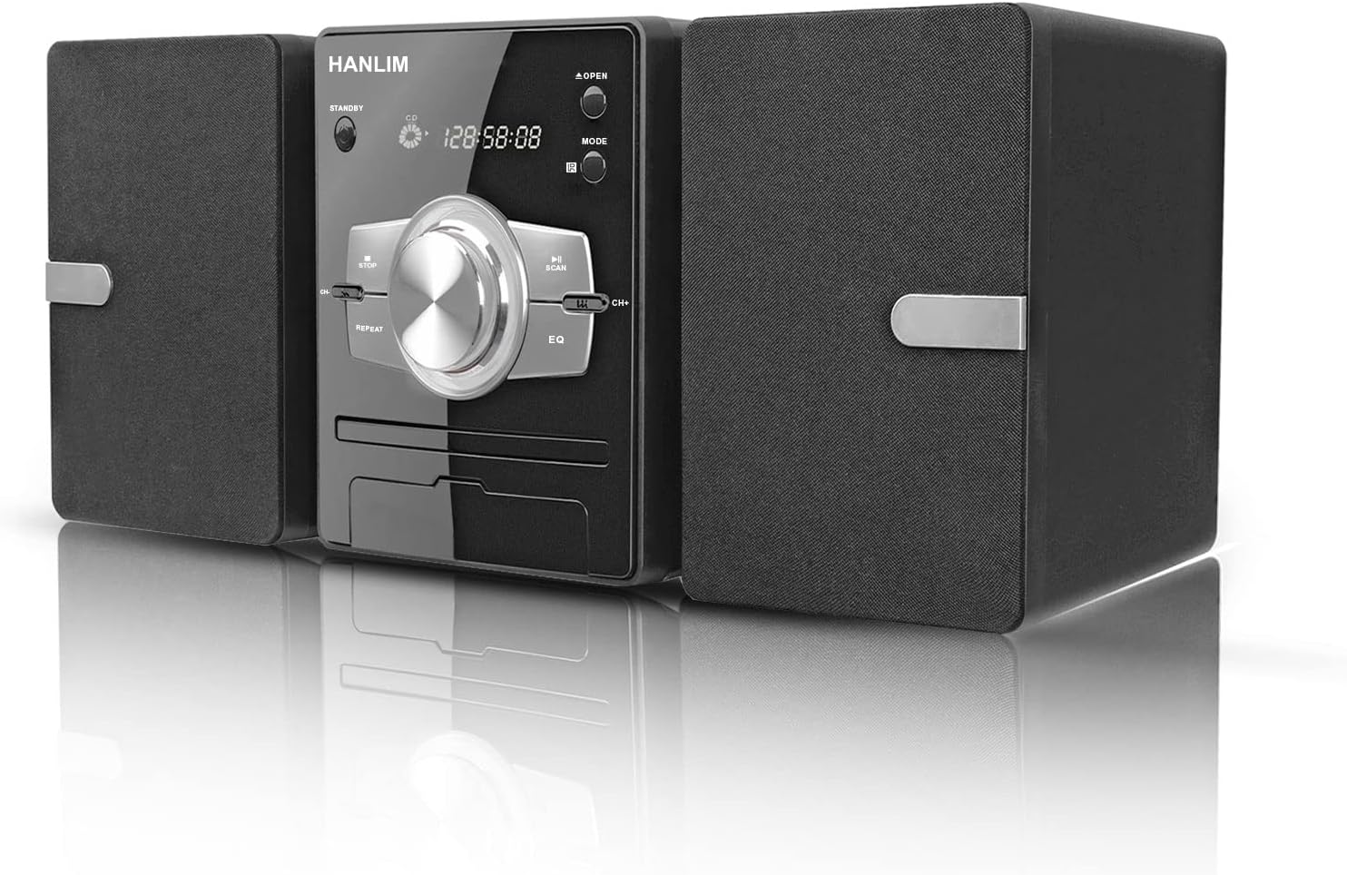 Stereo System CD Player System - Stereo Shelf System with FM Radio, Aux-in, USB, CD, Input Blue Tooth and Remote Control, Silk Tweeters