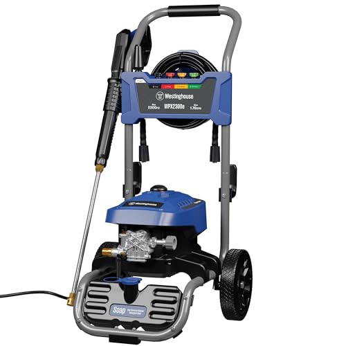 Westinghouse WPX3000e Electric Pressure Washer, 3000 Max PSI and 1.76 Max GPM, Induction Motor, Onboard Soap Tank, Spray Gun and Wand, 5 Nozzle Set
