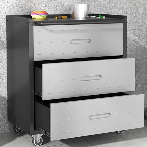 Mobile Tool Storage Cabinet with Wheels,Heavy Duty Rolling Tool Cabinets for Garage,Metal Storage Cabinets with 4 Drawer and 1 Locking Doors