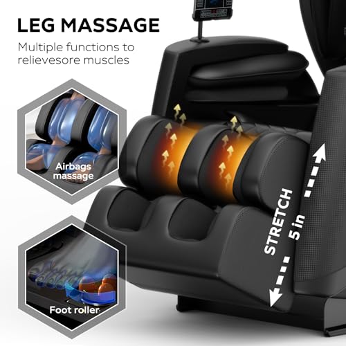 Massage Chair, 3D Massage Chair Full Body, Zero Gravity Shiatsu Massage Chair Recliner W/Heating,Foot Rollers,Bluetooth Speaker