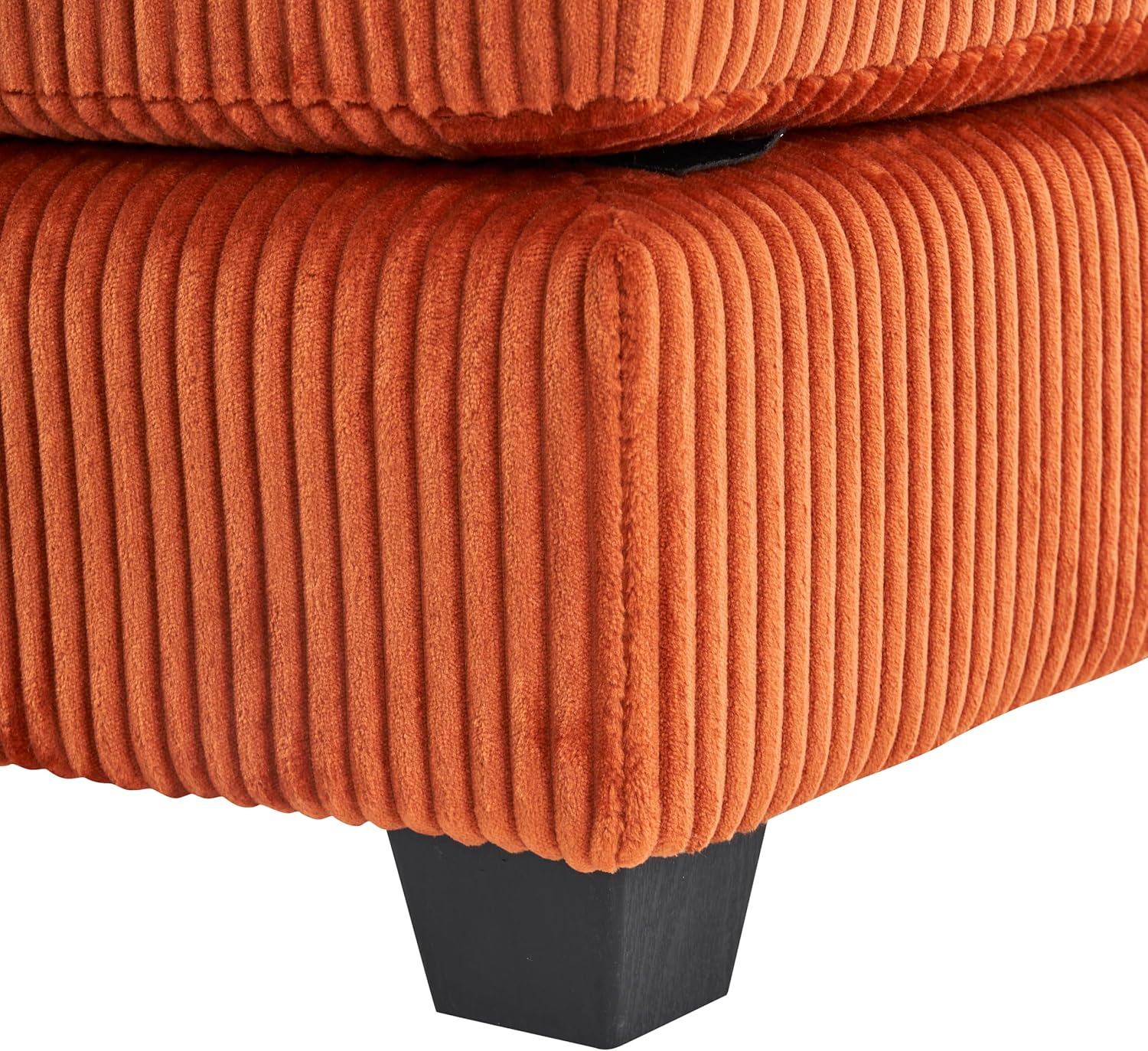 56.3'' Oversized Chaise Lounge Indoor, Wide Corduroy Single Sofa Chair with Ottoman, Plush Upholstered Deep Seat, Lazy Sleeper Sofa for Living Room