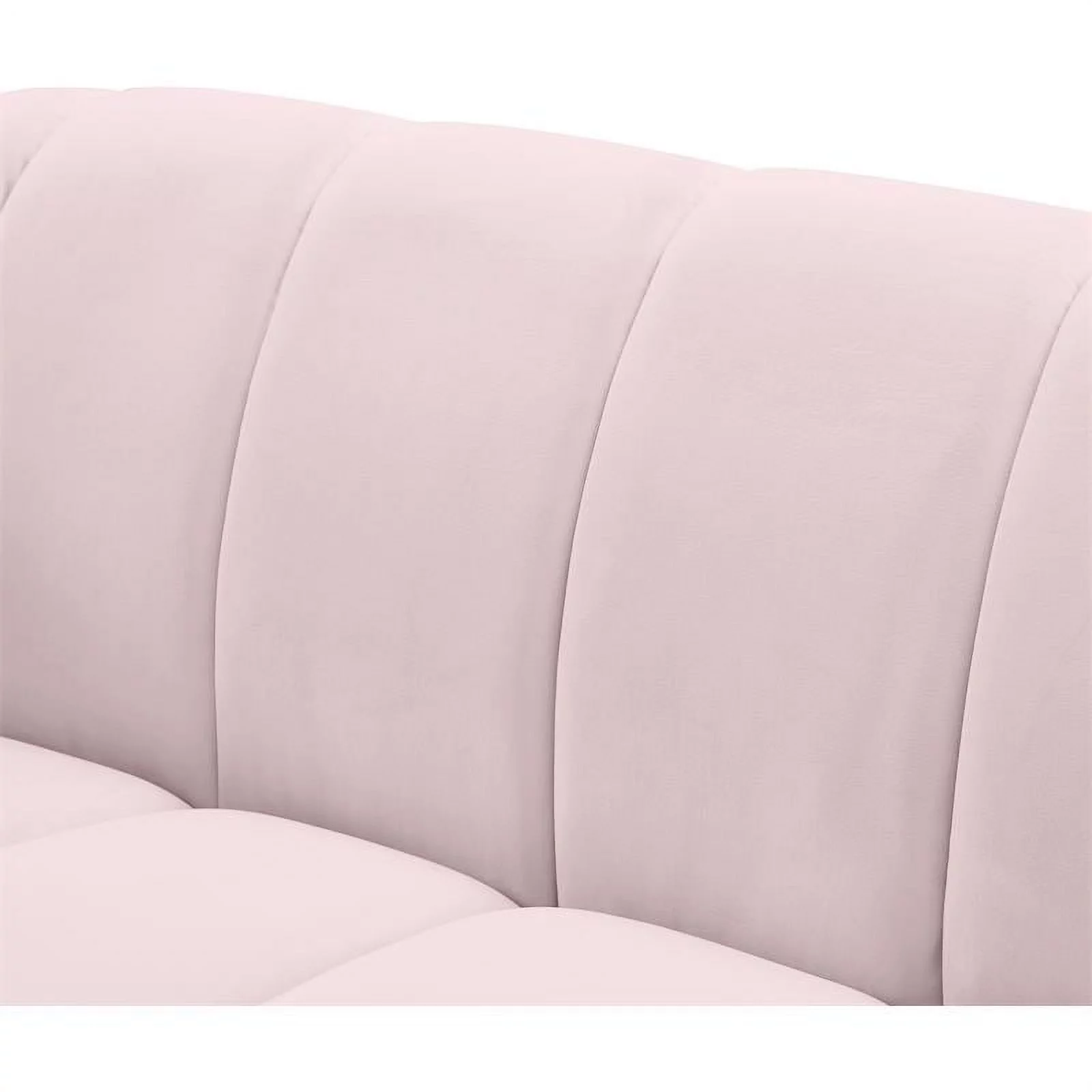 Maklaine Contemporary Upholstery Pink Velvet Loveseat